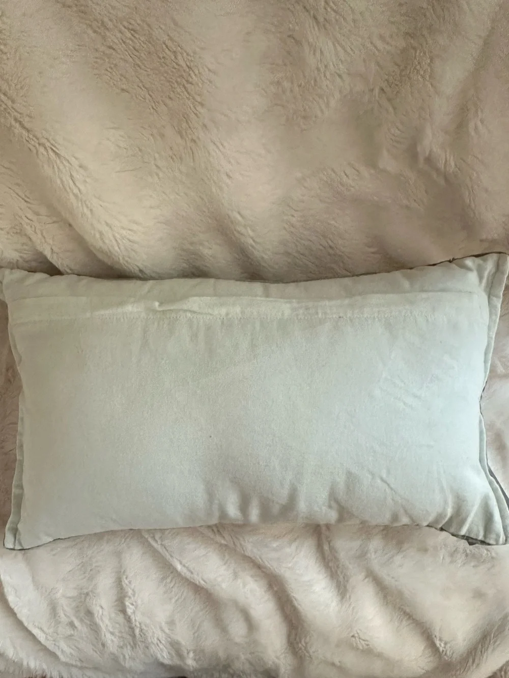NWT Embellished Gray Velvet Lumbar Beaded Pillow Silver White Accents
